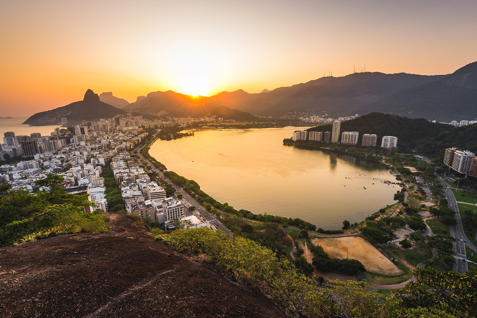 Lagoa Rodrigo de Freitas ao entardecer